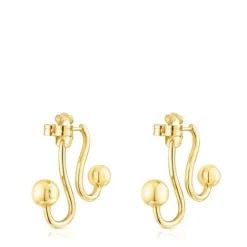 Pendientes con baño de oro 18 kt sobre plata Plump^TOUS Discount