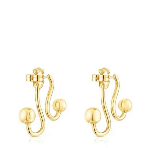Pendientes con baño de oro 18 kt sobre plata Plump^TOUS Discount