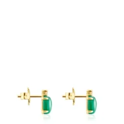 Pendientes con baño de oro 18 kt sobre plata, calcedonia tratada y citrino Virtual Garden^TOUS Outlet