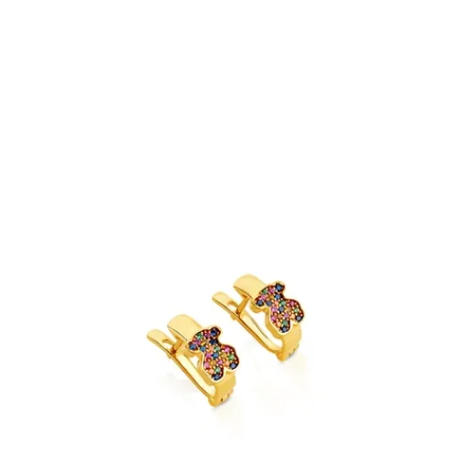 Pendientes con baño de oro 18 kt sobre plata Gen^TOUS New