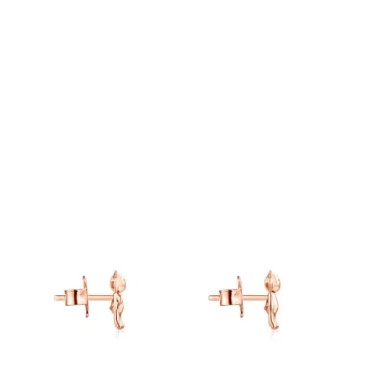 Pendientes con baño de oro rosa 18 kt sobre plata Teddy Bear^TOUS Best