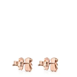 Pendientes con baño de oro rosa 18 kt sobre plata y ónix Real Sisy^TOUS New