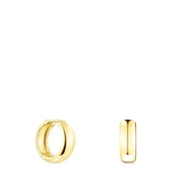 Pendientes con baño de oro 18 kt sobre plata Basics^TOUS