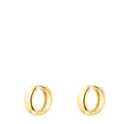 Pendientes con baño de oro 18 kt sobre plata Basics^TOUS