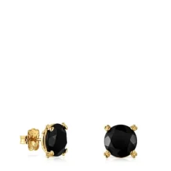 Pendientes con baño de oro 18 kt sobre plata y ónix Cachito Mío^TOUS
