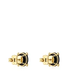 Pendientes con baño de oro 18 kt sobre plata y ónix Cachito Mío^TOUS