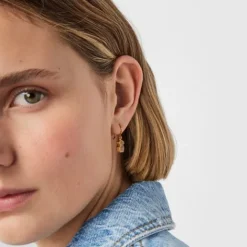 Pendientes con baño de oro 18 kt sobre plata y gemas Areia^TOUS New