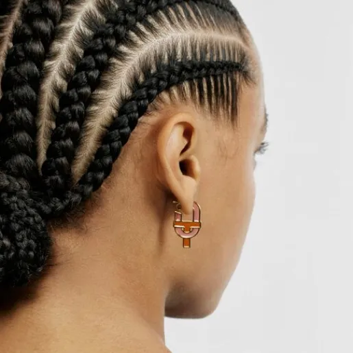 Pendientes con baño de oro 18 kt sobre plata y esmalte MANIFESTO^TOUS Outlet