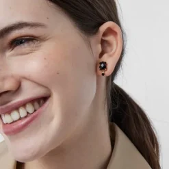 Pendientes con baño de oro rosa 18 kt sobre plata Erma^TOUS Discount