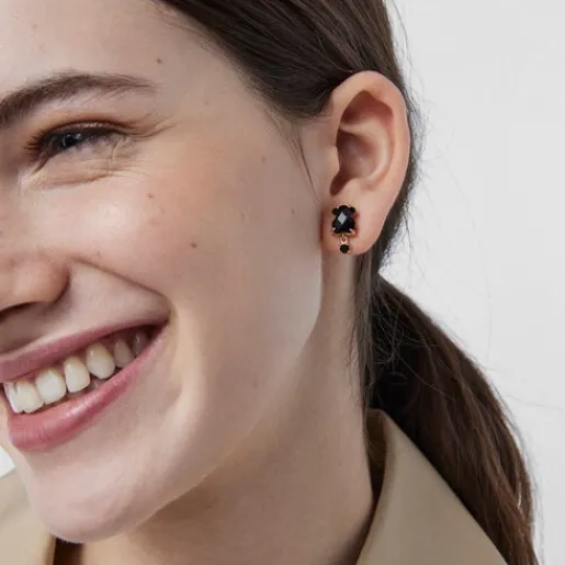 Pendientes con baño de oro rosa 18 kt sobre plata Erma^TOUS Discount