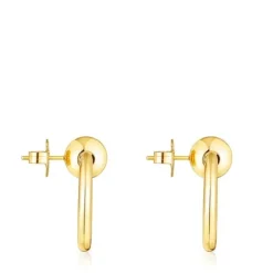 Pendientes con baño de oro 18 kt sobre plata círculo Plump^TOUS New