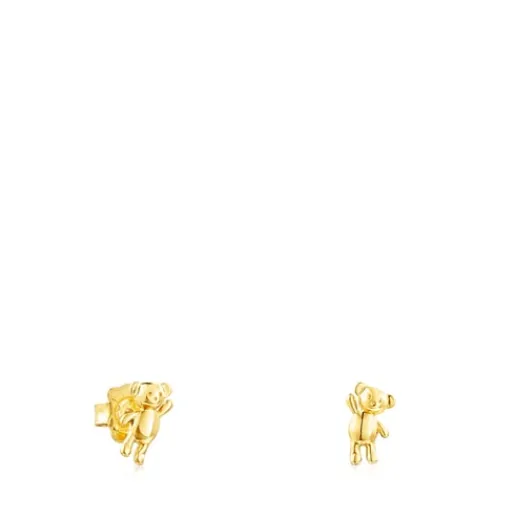Pendientes con baño de oro 18 kt sobre plata Teddy Bear^TOUS Hot