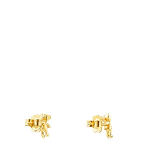 Pendientes con baño de oro 18 kt sobre plata Teddy Bear^TOUS Hot
