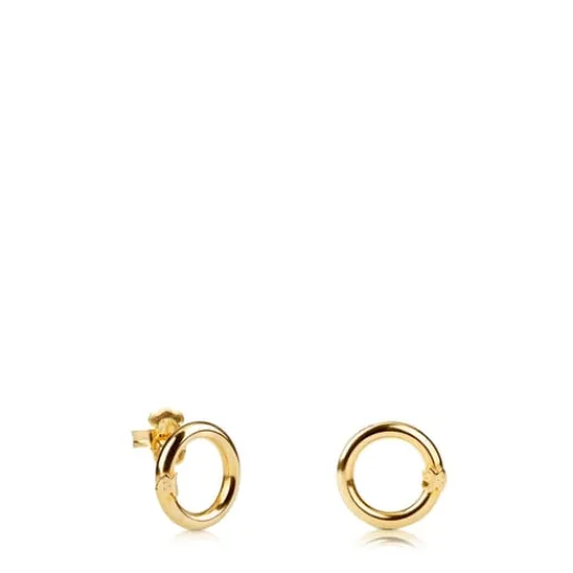 Pendientes con baño de oro 18 kt sobre plata 1,6 cm Hold^TOUS Best
