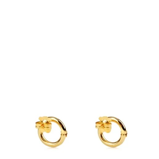 Pendientes con baño de oro 18 kt sobre plata 1,6 cm Hold^TOUS Best
