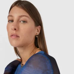 Pendientes con baño de oro 18 kt sobre plata y gemas Plump^TOUS New
