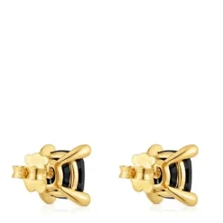 Pendientes con baño de oro 18 kt sobre plata y ónix Color Black^TOUS Sale