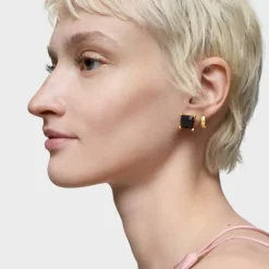 Pendientes con baño de oro 18 kt sobre plata y ónix Color Black^TOUS Sale