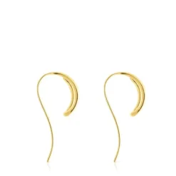 Pendientes con baño de oro 18 kt sobre plata Bent^TOUS Clearance