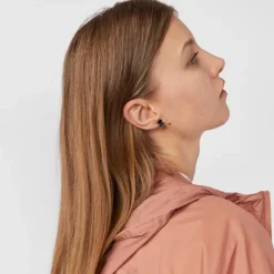 Pendientes con baño de oro rosa 18 kt sobre plata y ónix motivo oso Motif^TOUS Best