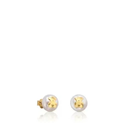 Pendientes con perla cultivada de oro Bear^TOUS Online