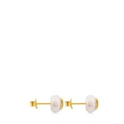 Pendientes con perla cultivada de oro Bear^TOUS Online