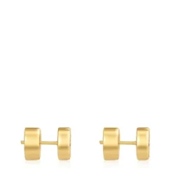 Pendientes corazón con baño de oro 18 kt sobre plata y rodolitas 1950^TOUS Sale