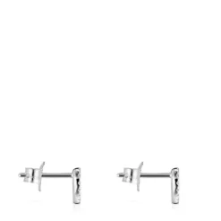 Pendientes corazón de oro blanco con diamantes Les Classiques^TOUS Best