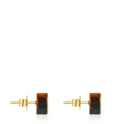 Pendientes corazón de y ojo de tigre 1950^TOUS New