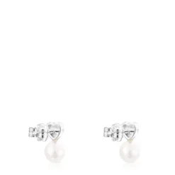 Pendientes corazón de plata y perla Puppies^TOUS New