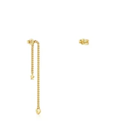 Pendientes corto/largo con baño de oro 18 kt sobre plata Bold Motif^TOUS New