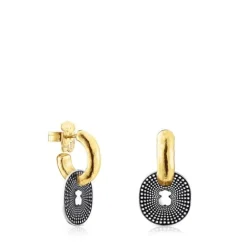Pendientes cortos bicolor Oursin^TOUS New
