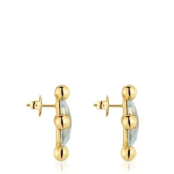 Pendientes cortos con baño de oro 18 kt sobre plata y topacio Sugar Party^TOUS Outlet