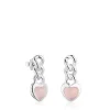 Pendientes cortos corazón de plata y calcedonia Bold Motif^TOUS Clearance