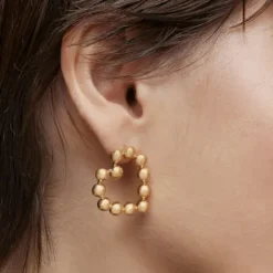 Pendientes cortos corazón con baño de oro 18 kt sobre plata Sugar Party^TOUS Discount