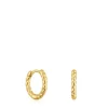 Pendientes cortos de aro trenzado con baño de oro 18 kt sobre plata 10 mm Basics^TOUS Hot