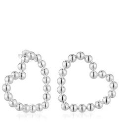 Pendientes cortos de plata corazón Sugar Party^TOUS Best