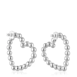 Pendientes cortos de plata corazón Sugar Party^TOUS Best