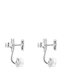 Pendientes cortos de plata con perlas Nocturne^TOUS Online