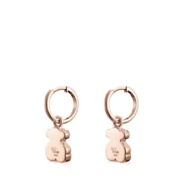 Pendientes cortos oso con baño de oro rosa 18 kt sobre plata Sweet Dolls^TOUS Online