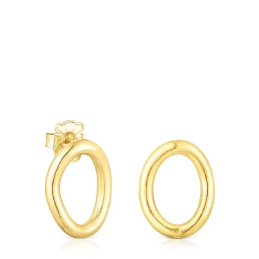 Pendientes círculo con baño de oro 18 kt sobre plata Hav^TOUS Outlet