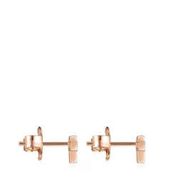 Pendientes cruz con baño de oro rosa 18 kt sobre plata y espinelas Motif^TOUS New