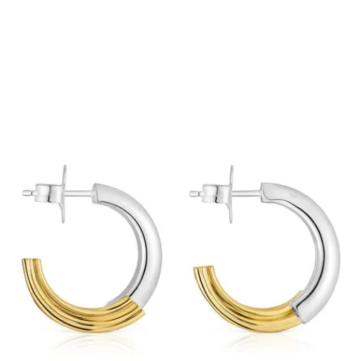 Pendientes de aro bicolor con motivo oso 1950^TOUS