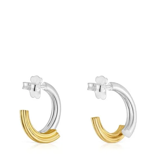 Pendientes de aro bicolor con motivo oso 1950^TOUS