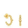 Pendientes de aro con baño de oro de 18 kt sobre plata y motivo oso Gloss^TOUS Clearance