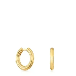 Pendientes de aro con baño de oro 18 kt sobre plata 1950^TOUS