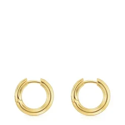 Pendientes de aro con baño de oro 18 kt sobre plata 1950^TOUS