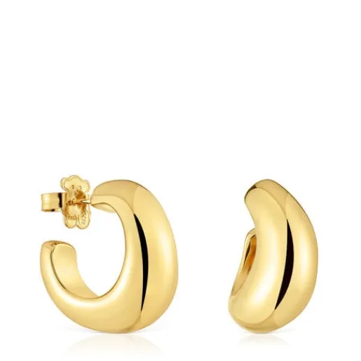 Pendientes de aro con baño de oro de 18 kt sobre plata Galia Basics^TOUS New