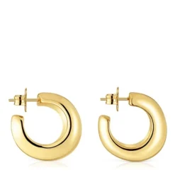 Pendientes de aro con baño de oro de 18 kt sobre plata Galia Basics^TOUS New