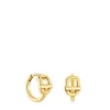Pendientes de aro con baño de oro 18 kt sobre plata y motivo MANIFESTO^TOUS Best
